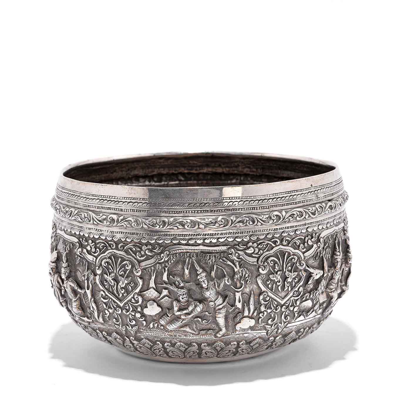 Repousse Silver Bowl from Burma - 19thC | Indigo Antiques