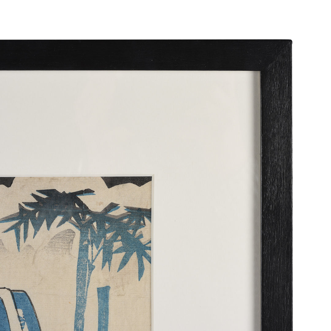 Frame Detail From Framed Japanese Woodblock Print - Meiji Period | Indigo Antiques