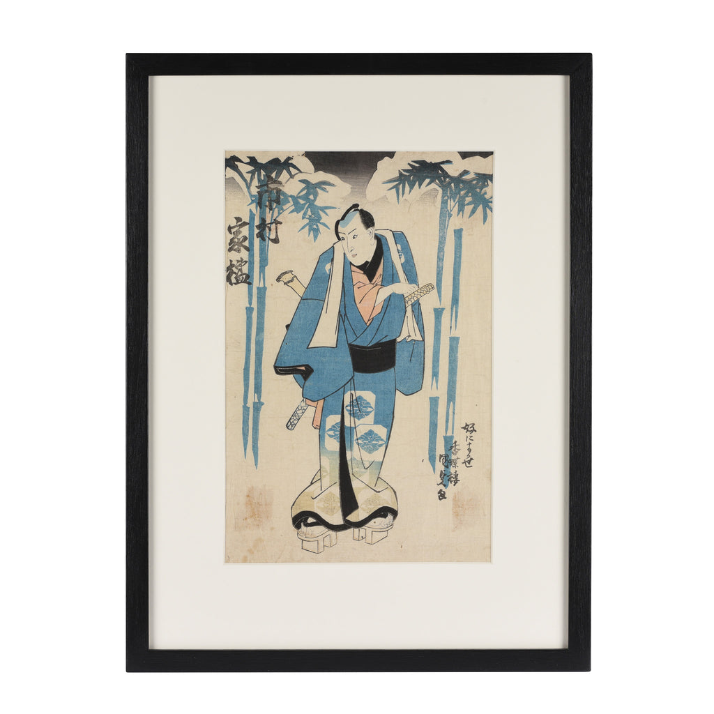 Framed Japanese Woodblock Print - Meiji Period