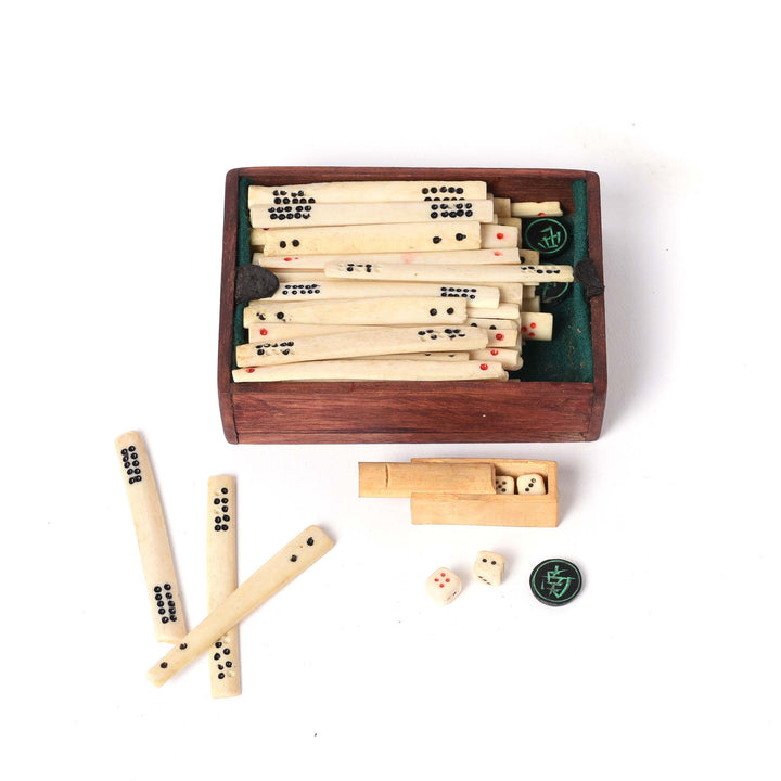 Mahjong Sticks From Painted Betel Nut Box With Mahjong Set From Kerala - 19thC | Indigo Antiques