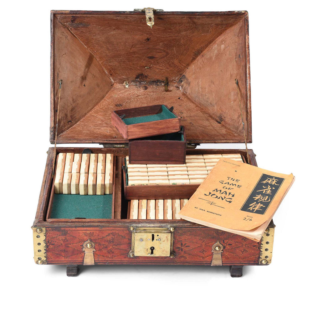 Interior Of Painted Betel Nut Box With Mahjong Set From Kerala - 19thC | Indigo Antiques