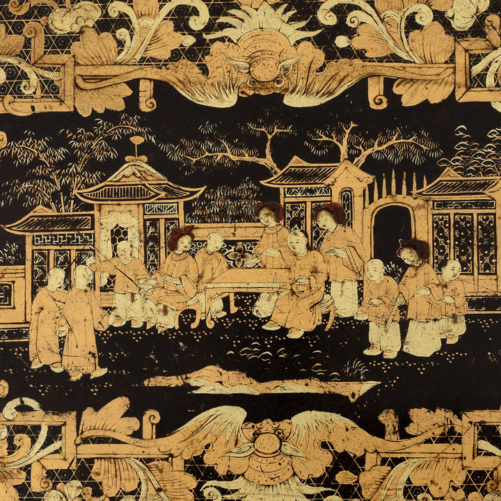 Detail From Chinoiserie Lacquer Sewing Box - Qing Dynasty Early 19thC | Indigo Antiques