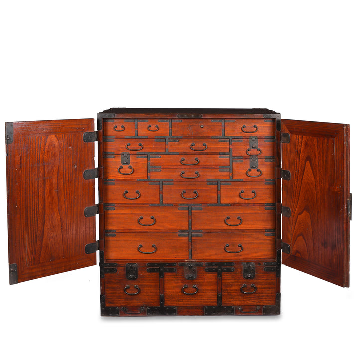 Open Doors View Of Japanese Kannon Biraki - Kiri (Pawlonia Wood) - Late Edo Period | Indigo Antiques