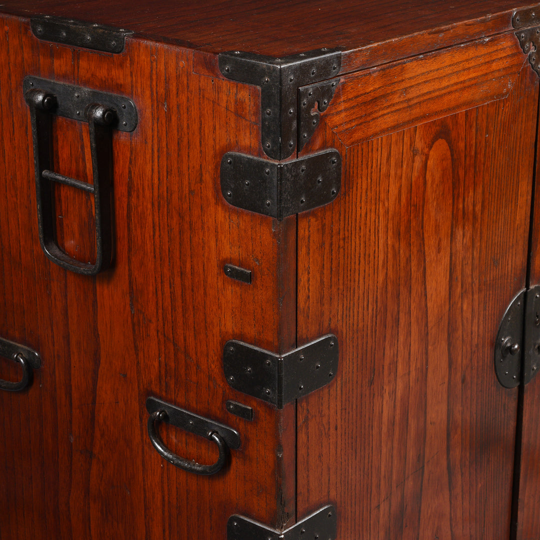 Corner Detail From Japanese Kannon Biraki - Kiri (Pawlonia Wood) - Late Edo Period | Indigo Antiques