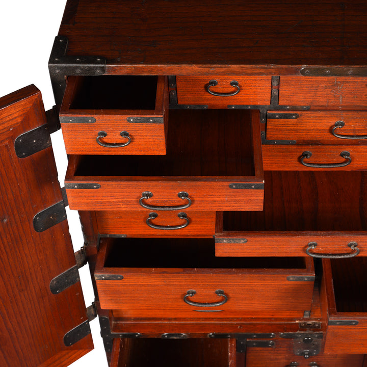 Drawer Interior Detail From Japanese Kannon Biraki - Kiri (Pawlonia Wood) - Late Edo Period | Indigo Antiques
