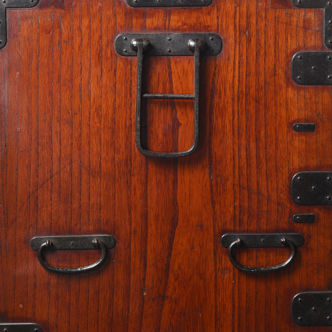Handle Detail From Japanese Kannon Biraki - Kiri (Pawlonia Wood) - Late Edo Period | Indigo Antiques