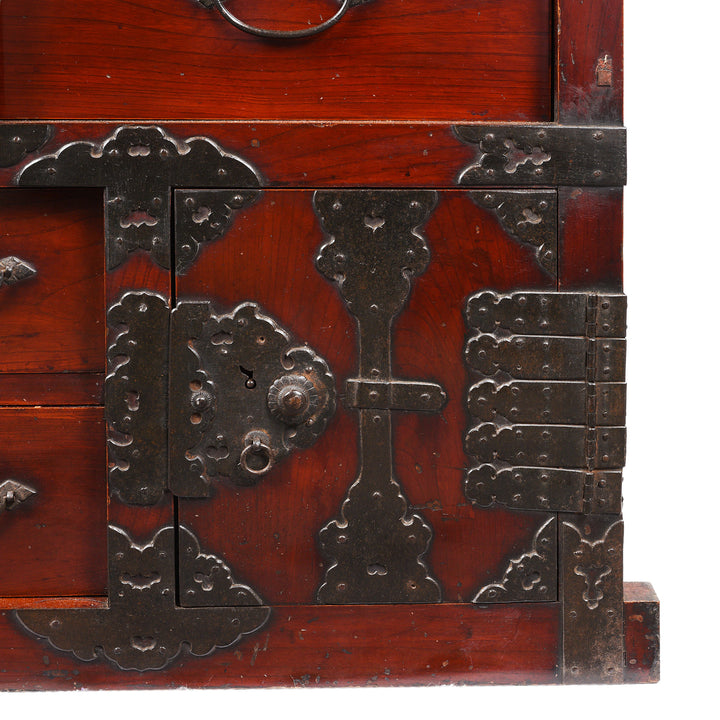 Hinged Panel View Of Japanese Kiri Bo Dansu Cabinet - Meiji Period - Ca 1880 | Indigo Antiques