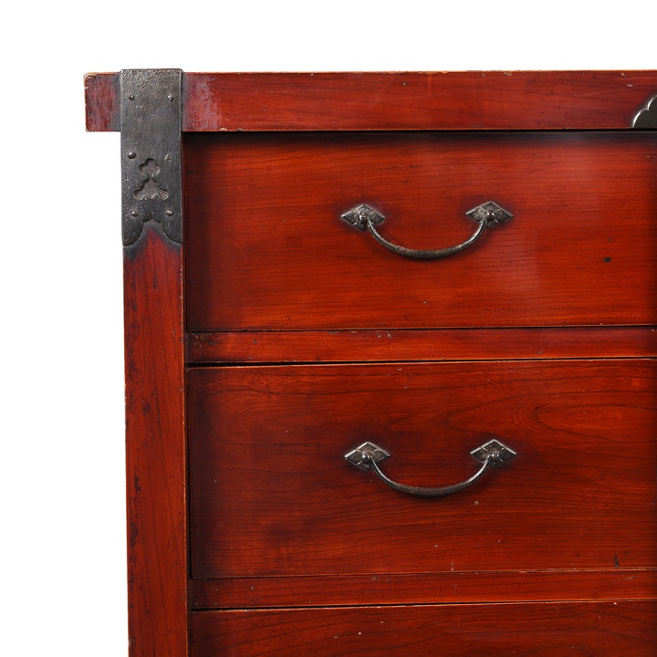 Corner Detail From Japanese Kiri Bo Dansu Cabinet - Meiji Period - Ca 1880 | Indigo Antiques