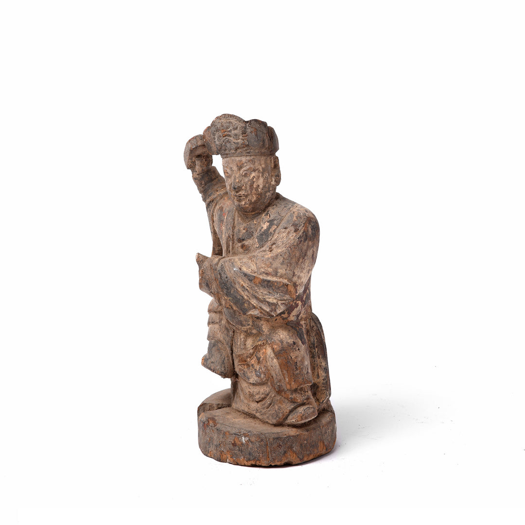 Angle View Of Chinese Immortal or Ancestor Figure - 19thC | Indigo Antiques