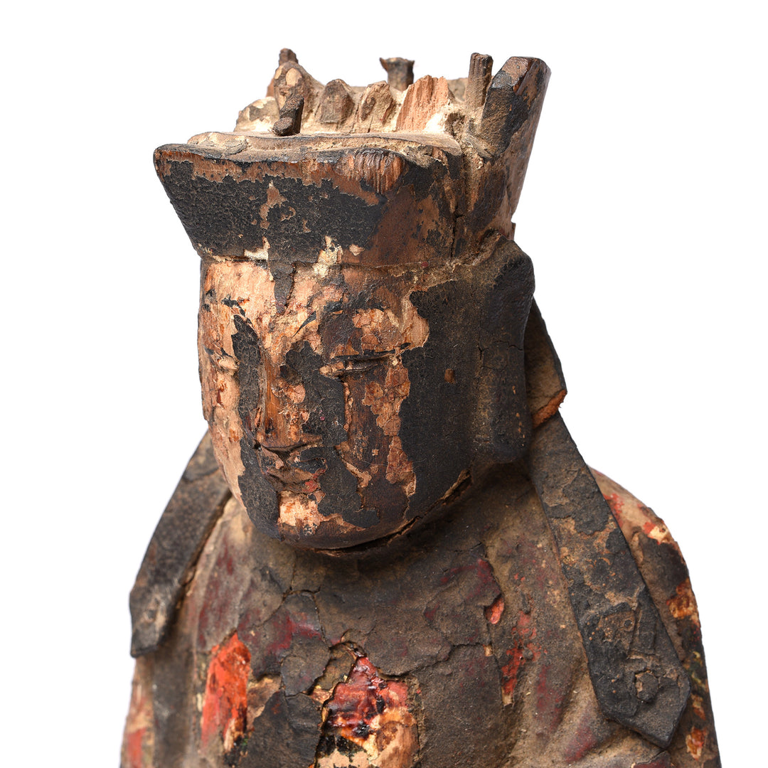 Face Detail From Chinese Immortal or Ancestor Figure - 19thC | Indigo Antiques