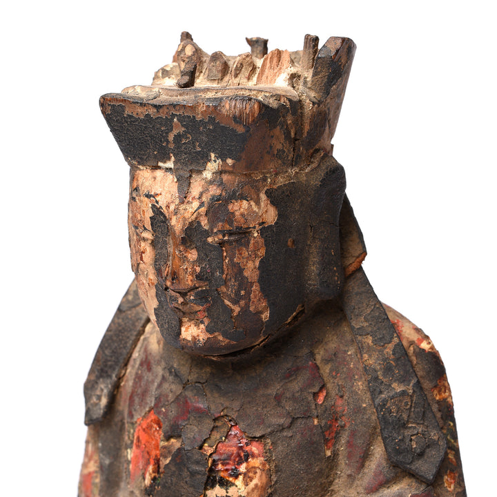 Face Detail From Chinese Immortal or Ancestor Figure - 19thC | Indigo Antiques