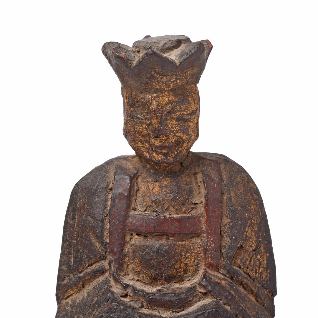 Face Detail Of Chinese Immortal or Ancestor Figure - 19thC | Indigo Antiques