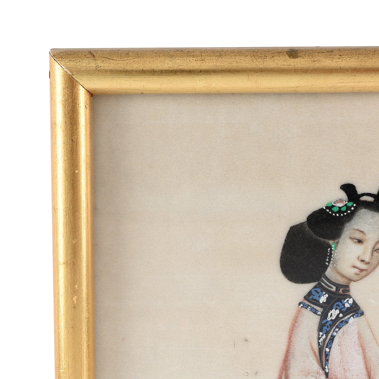Framed Watercolour Painting of A Musician on Pith Paper - 19th Century