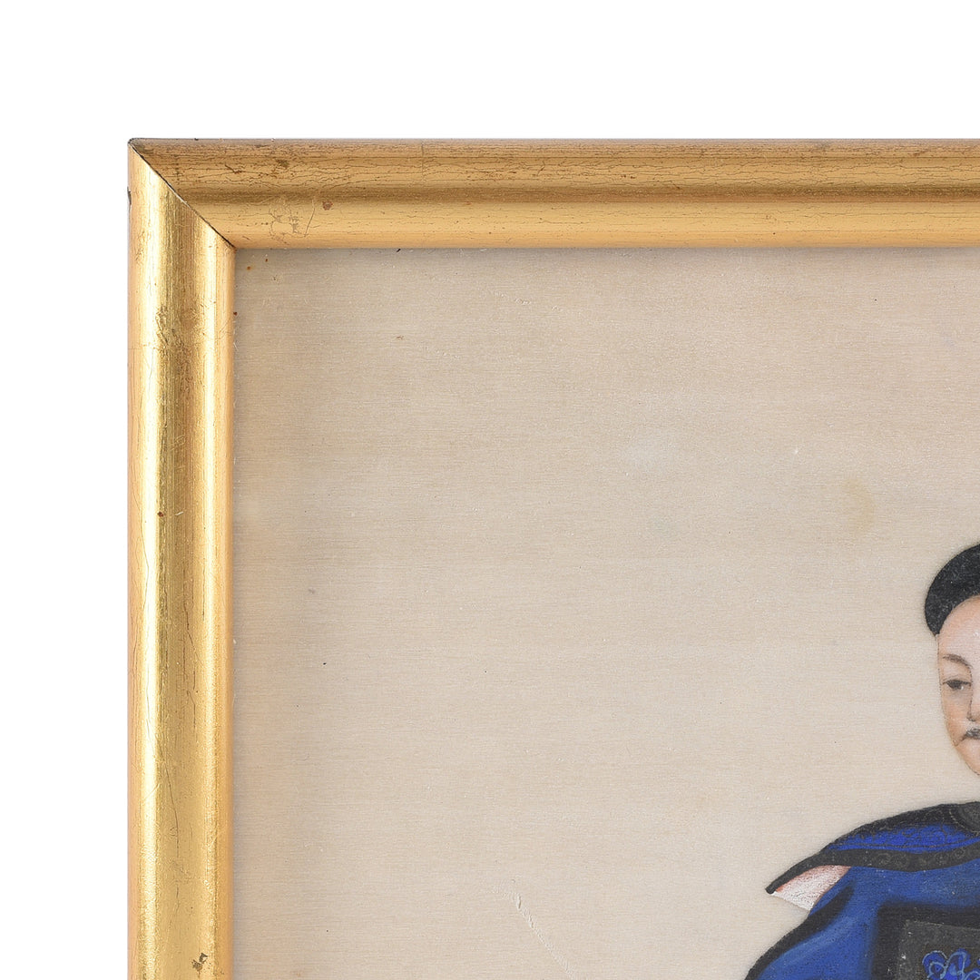 Framed Watercolour Painting of A Dignitary on Pith Paper - 19th Century I Indigo Antiques