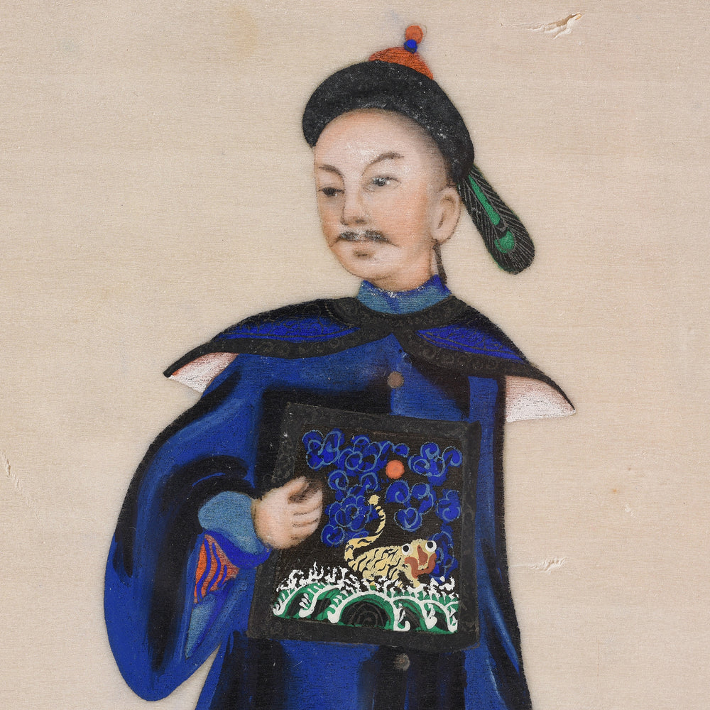 Framed Watercolour Painting of A Dignitary on Pith Paper - 19th Century I Indigo Antiques