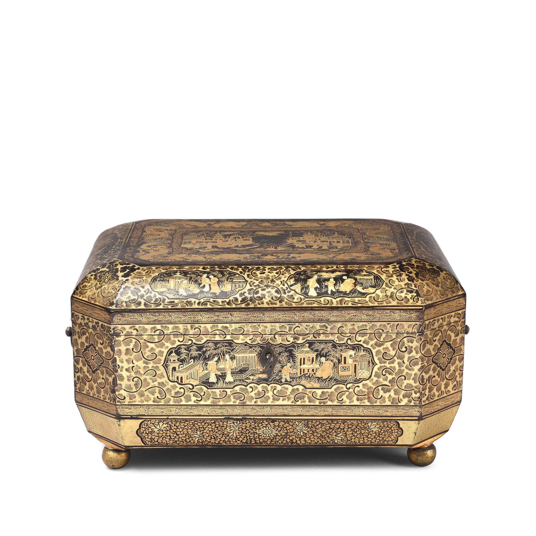 Black Lacquer Sewing Box - Qing Dynasty, Early 19thC Black Lacquer Sewing Box - Qing Dynasty, Early 19thC