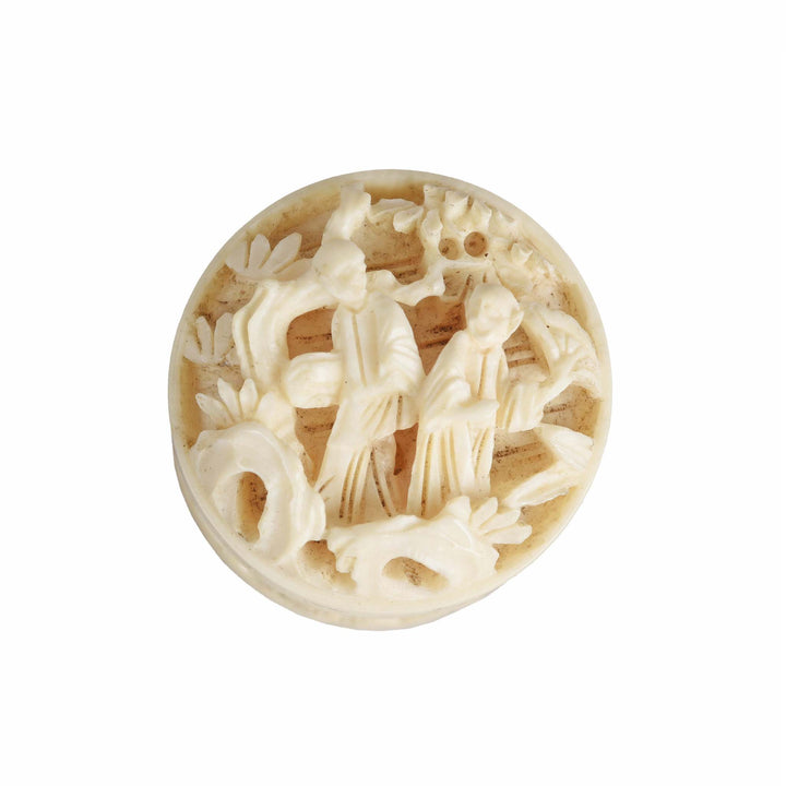 Detail From Carved Spindle From Chinoiserie Lacquer Sewing Box - Qing Dynasty Early 19thC | Indigo Antiques