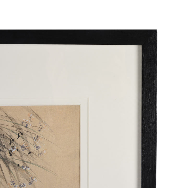 Frame Detail From Old Japanese Woodblock Print of Chickens By Ohara Koson | Indigo Antiques