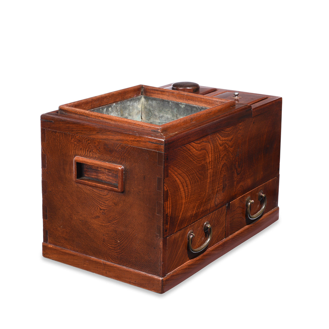 Angled View Of Japanese Zelcova Hibachi - Early 20thC | Indigo Antiques