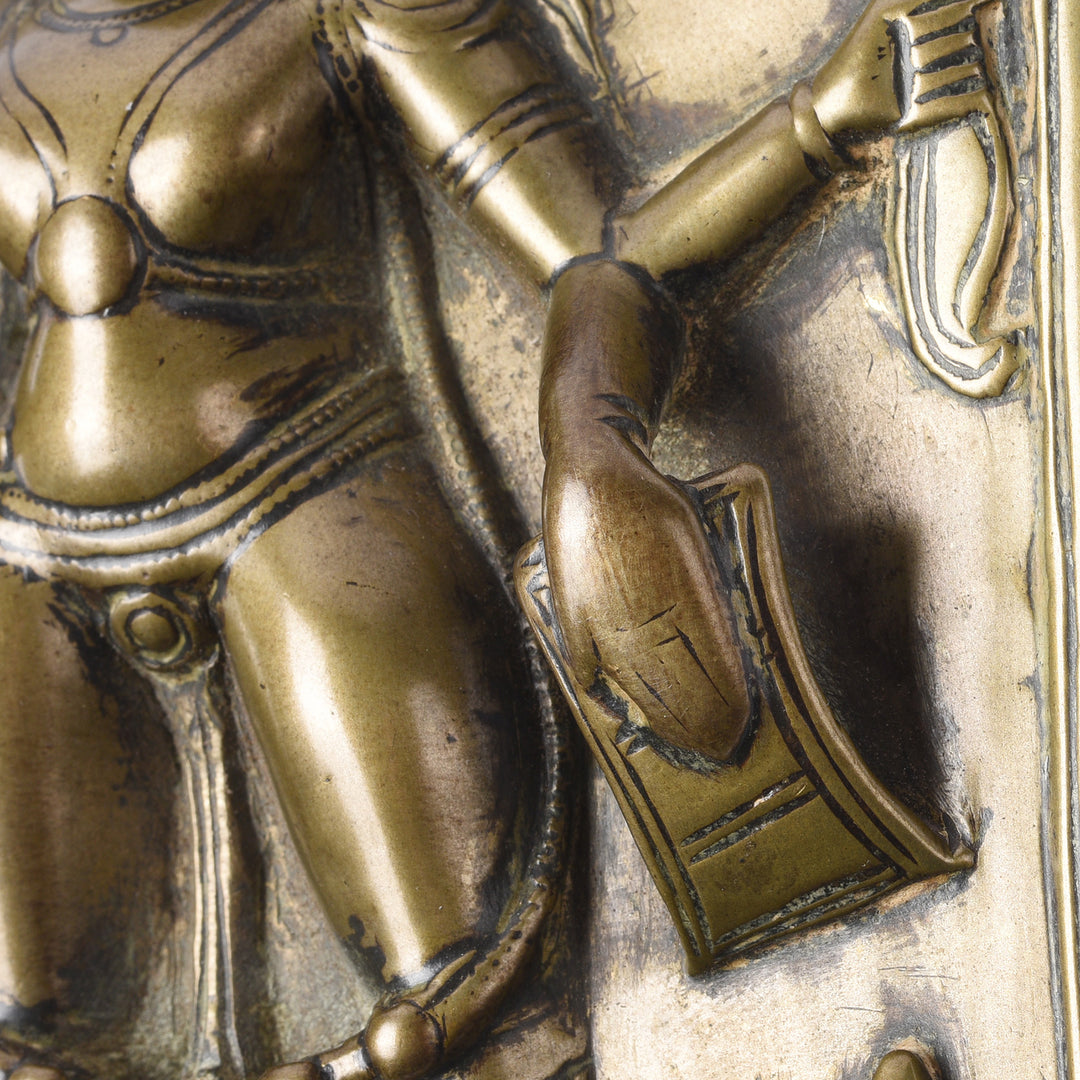 Detail From Antique Bronze Votive Panel Of Siva From South India - 18thC | Indigo Antiques