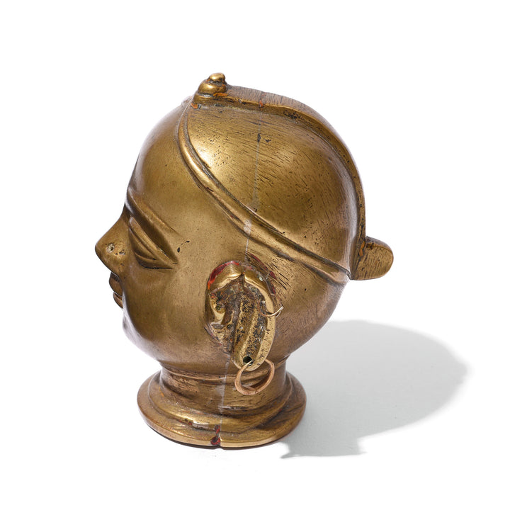 Side View Of Antique Indian Brass Head of Parvati - 19thC | Indigo Antiques