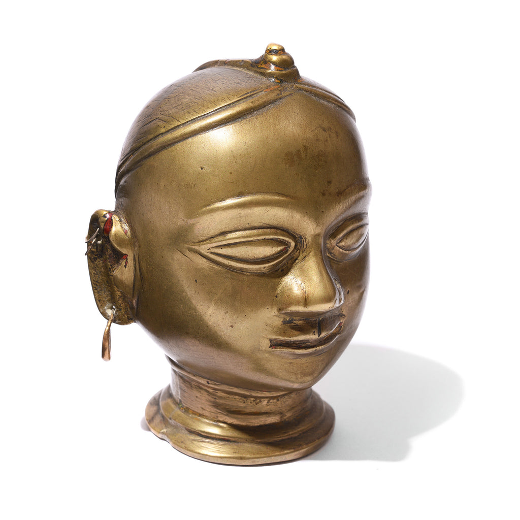 Indian Brass Head of Gauri - 19thC