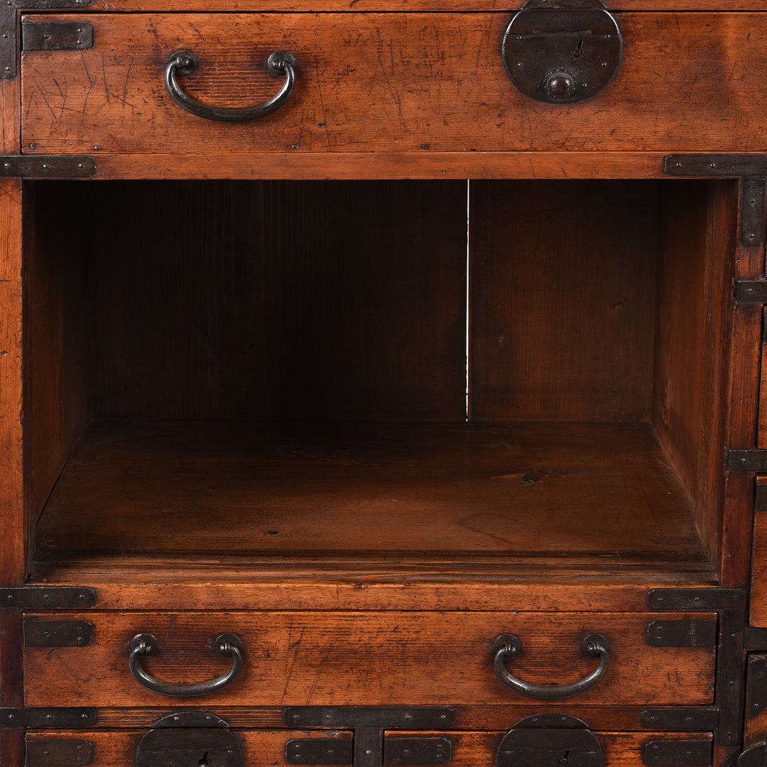Compartment Detail From Japanese Side Tansu - Edo Period | Indigo Antiques