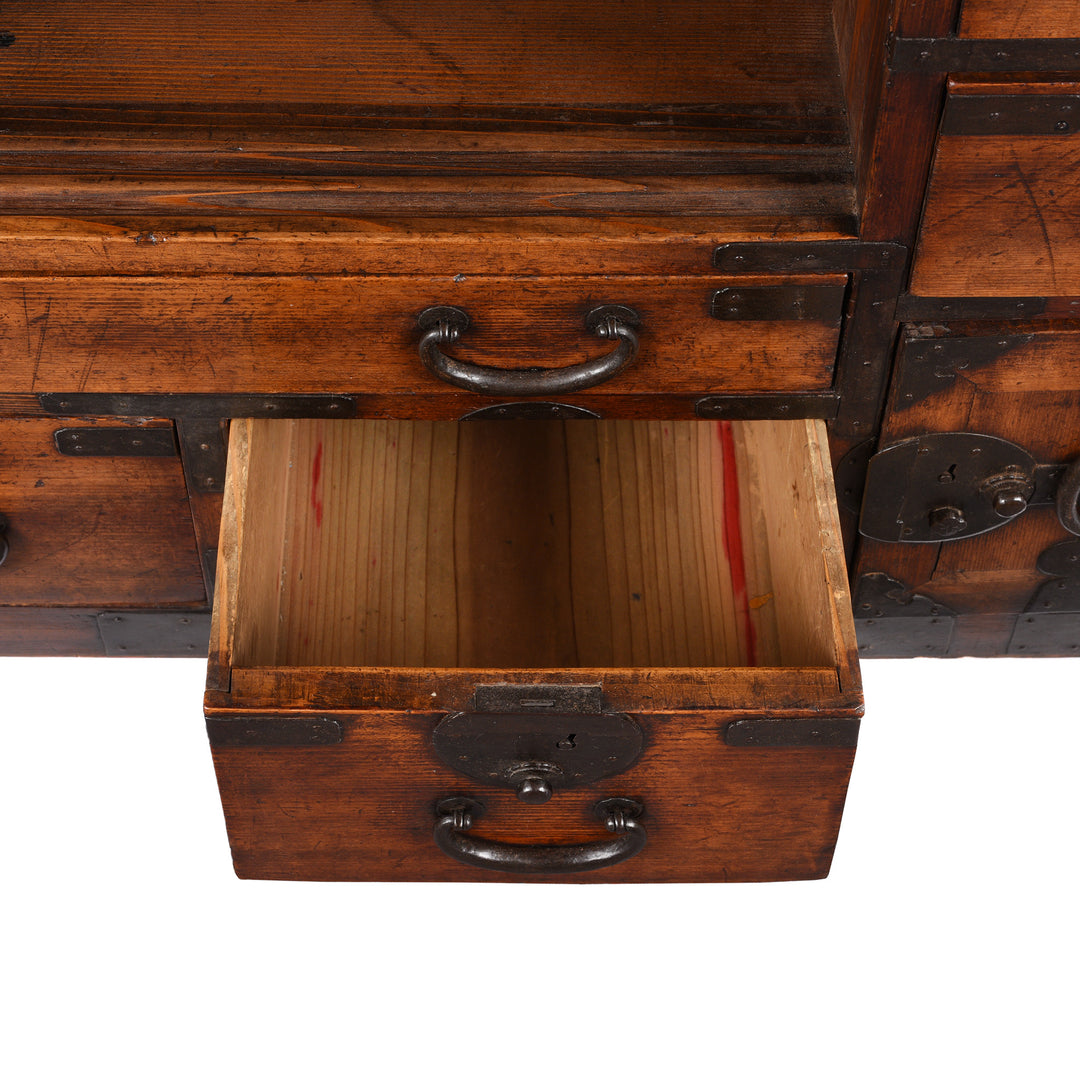 Draw Detail From Japanese Side Tansu - Edo Period | Indigo Antiques