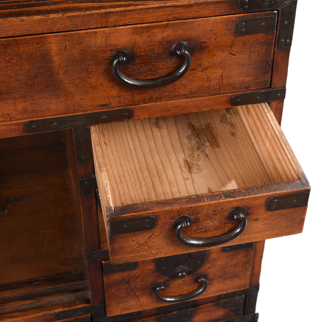 Draw Detail From Japanese Side Tansu - Edo Period | Indigo Antiques