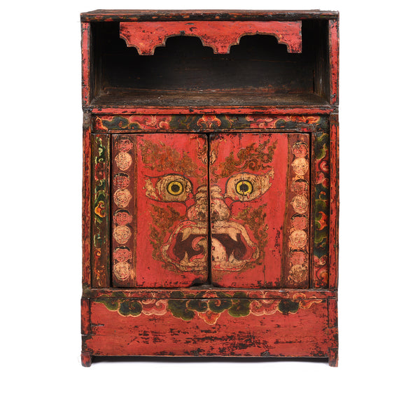 Painted Torkham Cabinet From Tibet - 18thC Painted Torkham Cabinet From Tibet - 18thC