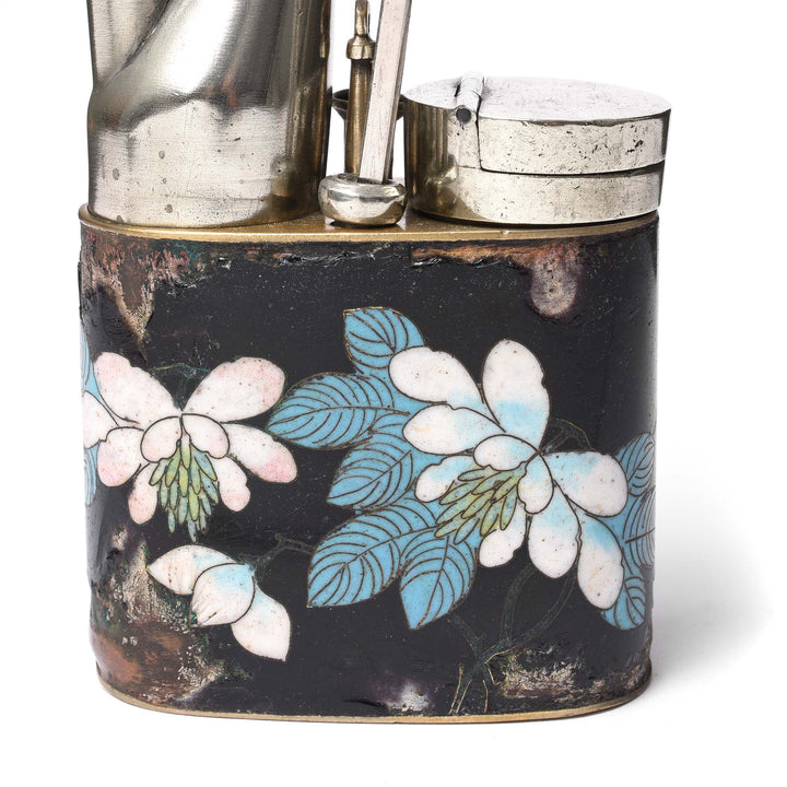 Detail From Cloisonne & Paktong Chinese Water Pipe - Ca 1850 | Indigo Antiques