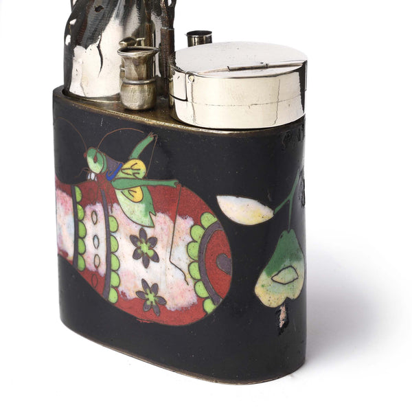 Cloisonne & Paktong Chinese Water Pipe - Ca 1900