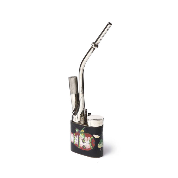 Cloisonne & Paktong Chinese Water Pipe - Ca 1900