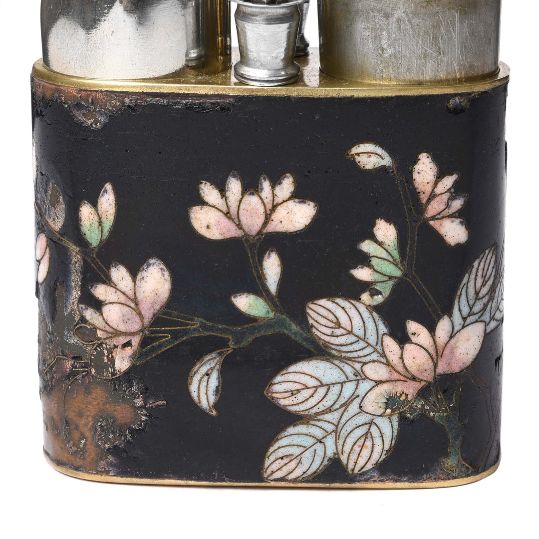 Antique Cloisonne & Paktong Chinese Water Pipe - Ca 1900 | Indigo Antiques