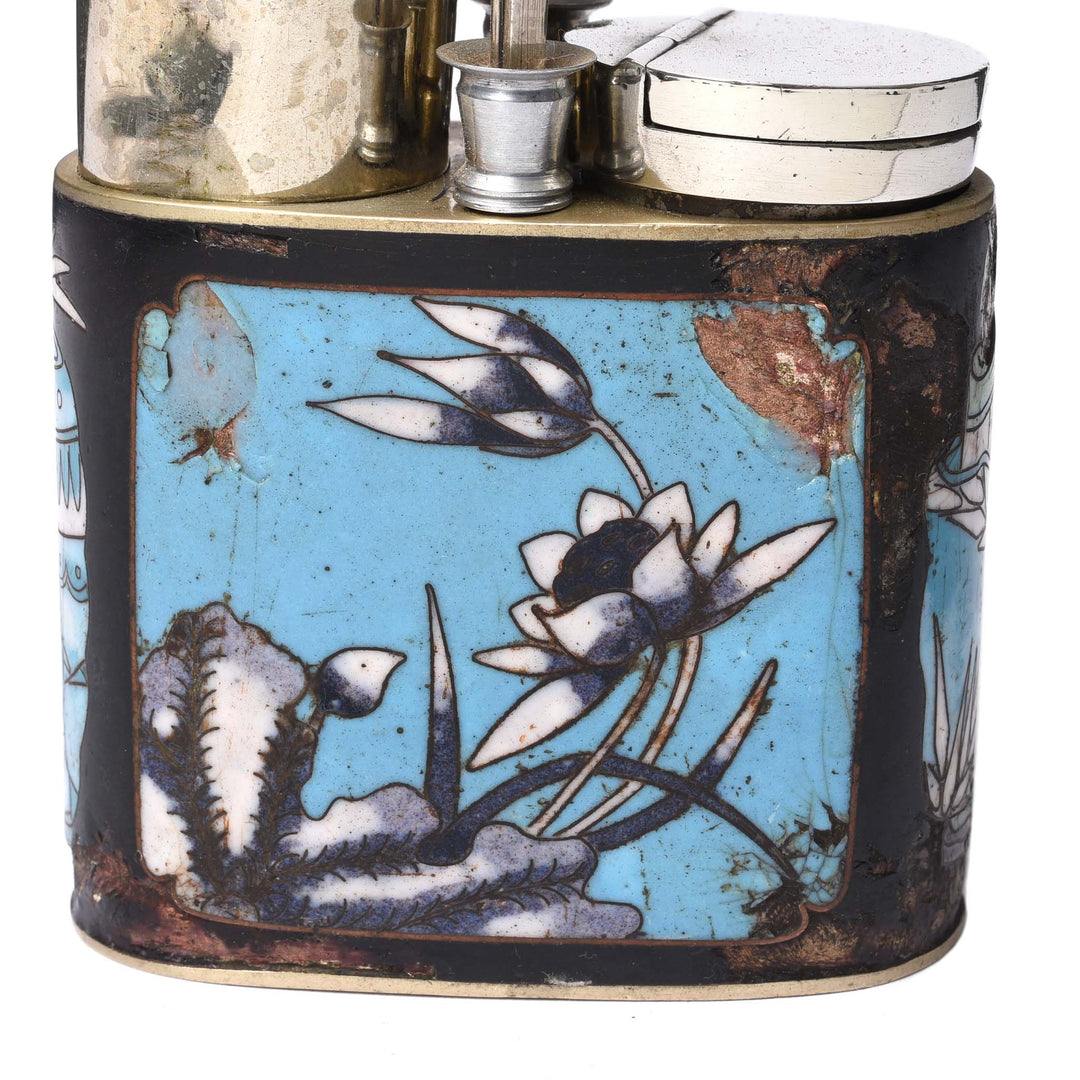 Antique Cloisonne & Paktong Chinese Water Pipe - Ca 1900 | Indigo Antiques