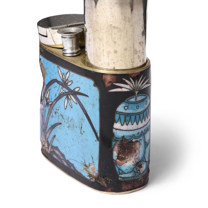 Detail From Antique Cloisonne & Paktong Chinese Water Pipe - Ca 1900 | Indigo Antiques