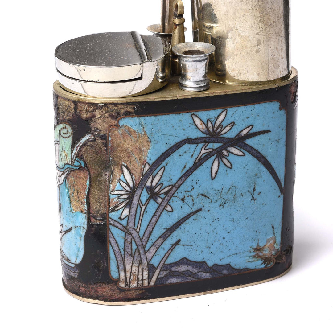 Damage Detail From Antique Cloisonne & Paktong Chinese Water Pipe - Ca 1900 | Indigo Antiques