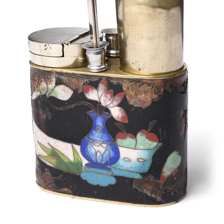 Detail From Cloisonne & Paktong Chinese Water Pipe - Ca 1900 | Indigo Antiques