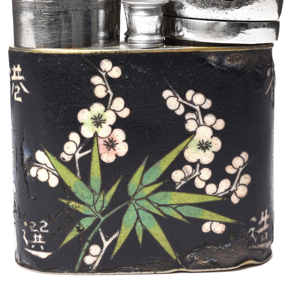 Paintwork Detail From Cloisonne & Paktong Chinese Water Pipe - Ca 1850 | Indigo Antiques