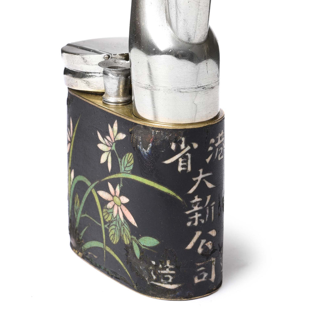 Paintwork Detail From Cloisonne & Paktong Chinese Water Pipe - Ca 1850 | Indigo Antiques