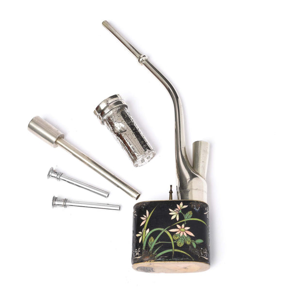 Cloisonne & Paktong Chinese Water Pipe - Ca 1900