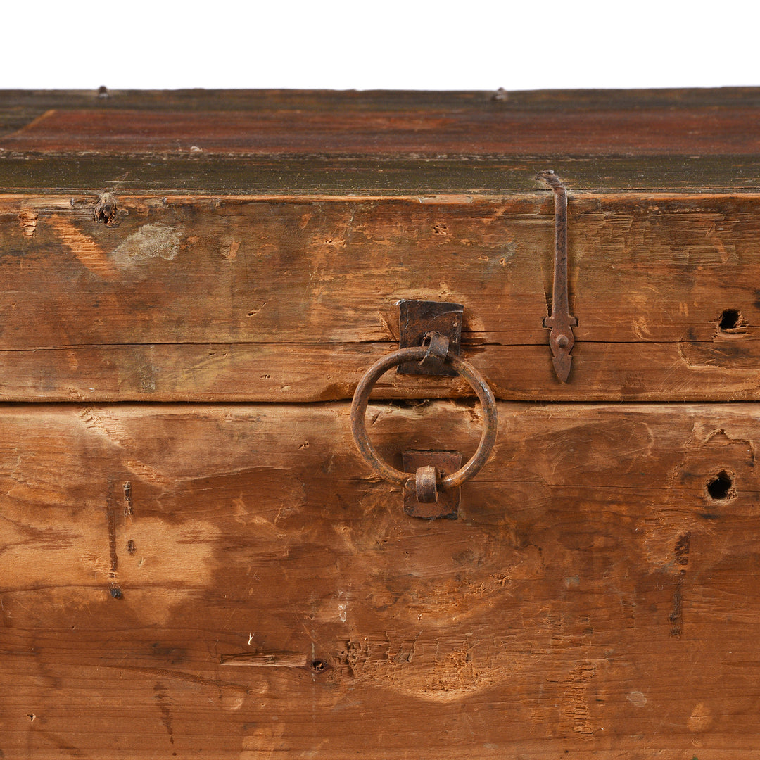 Back Detail From Antique Painted Tibetan 'Dragon' Storage Chest - 18thC | Indigo Antiques