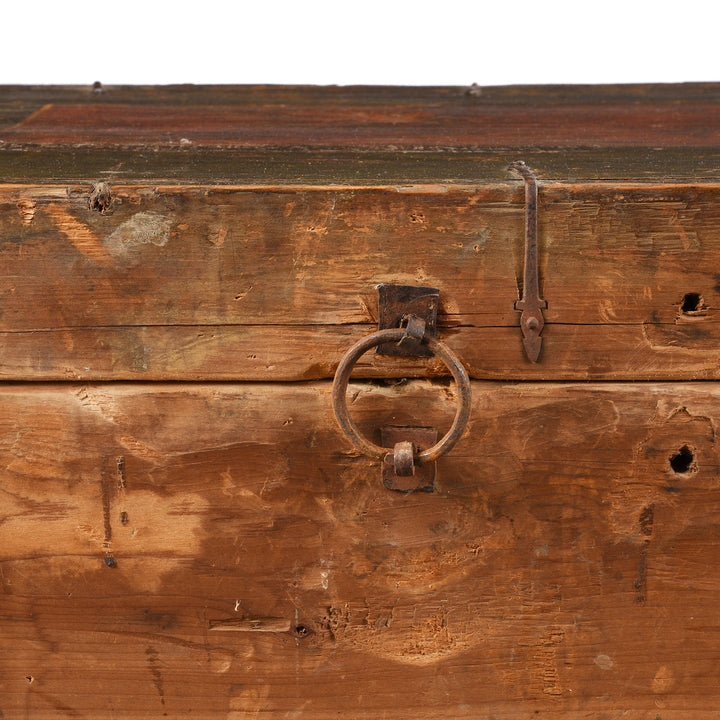 Back Detail From Antique Painted Tibetan 'Dragon' Storage Chest - 18thC | Indigo Antiques