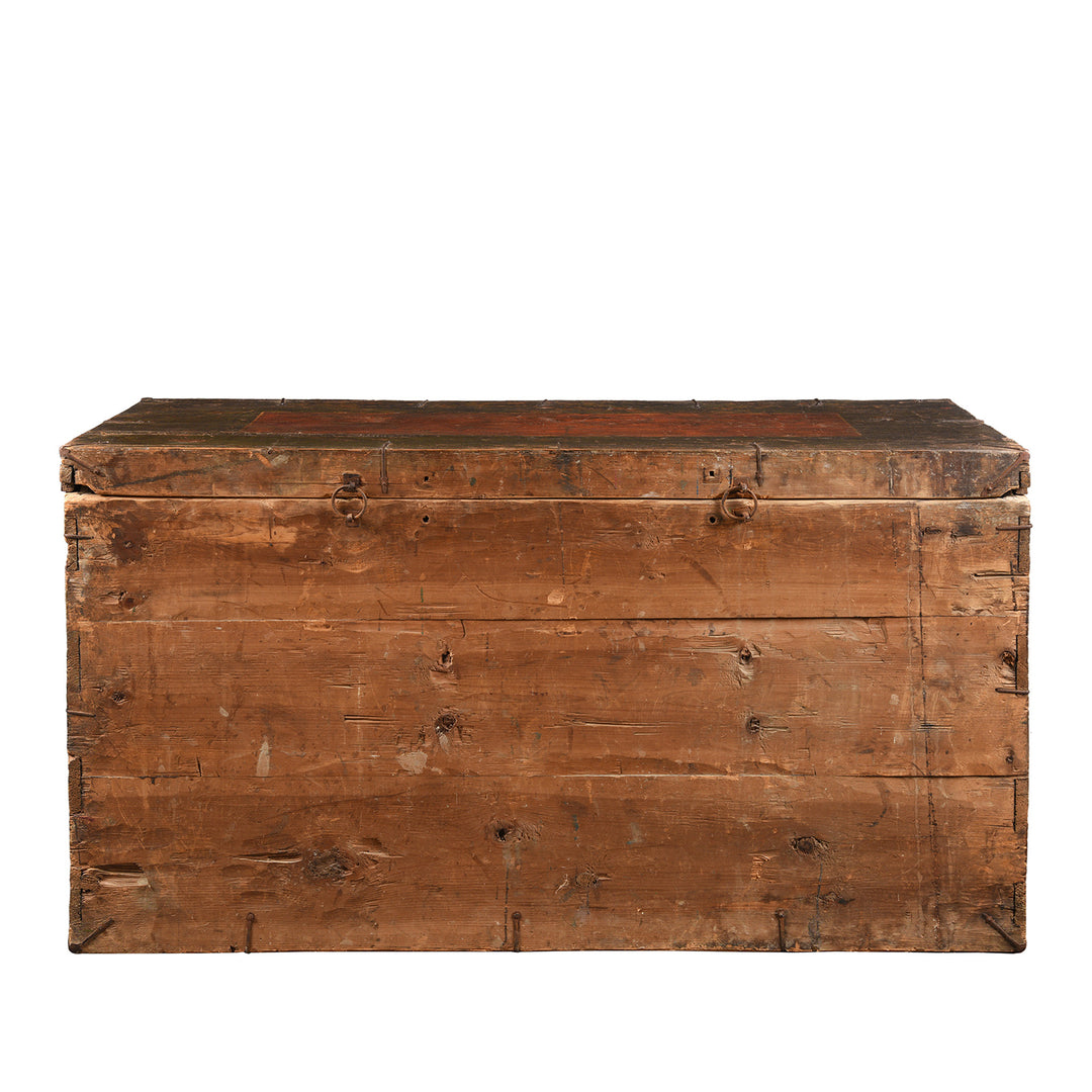 Back Detail From Antique Painted Tibetan 'Dragon' Storage Chest - 18thC | Indigo Antiques