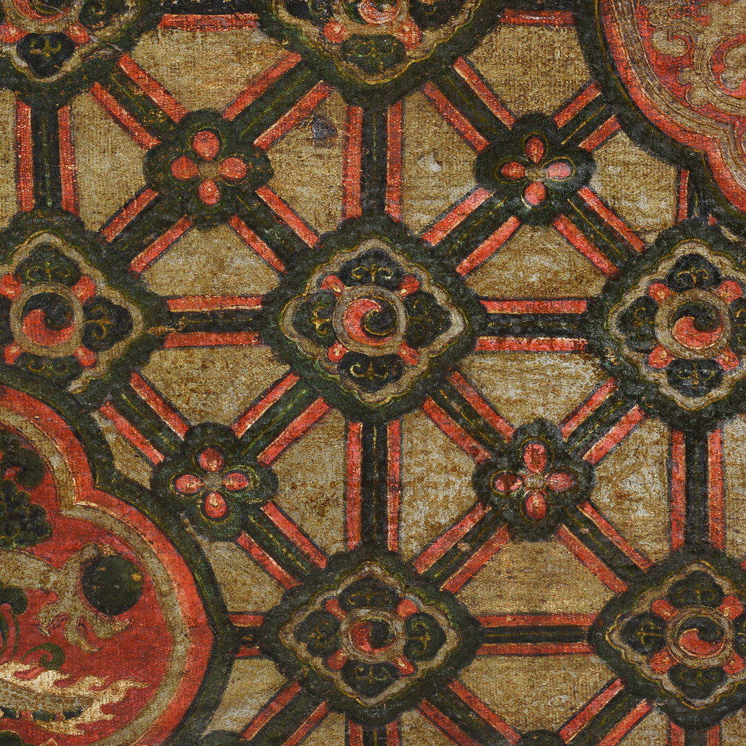 Yin-Yang Detail From Antique Painted Tibetan 'Dragon' Storage Chest - 18thC | Indigo Antiques