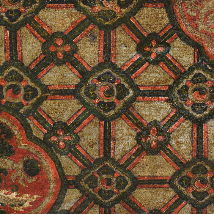 Yin-Yang Detail From Antique Painted Tibetan 'Dragon' Storage Chest - 18thC | Indigo Antiques