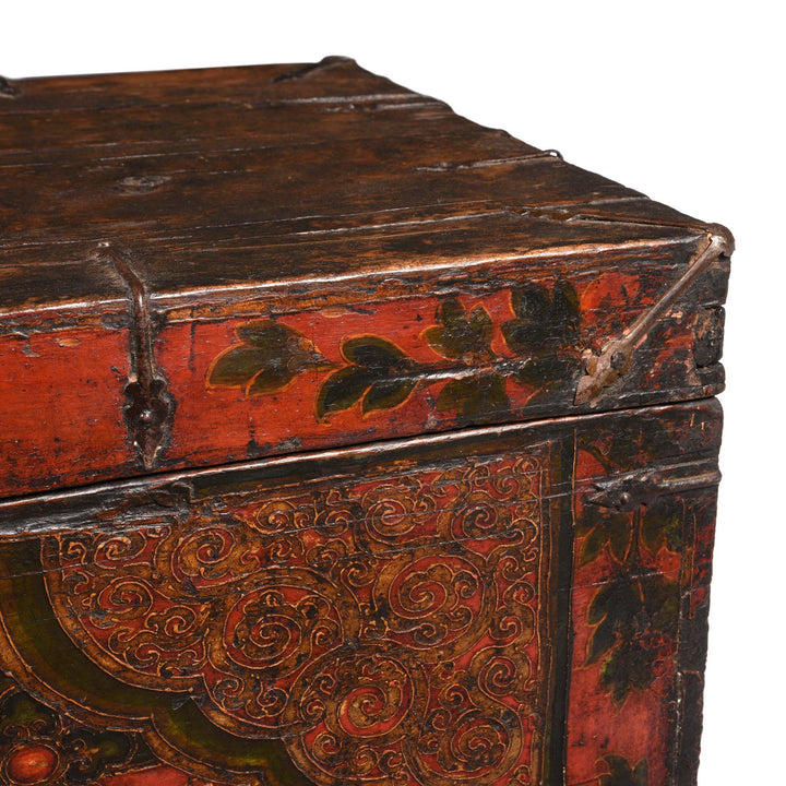Paintwork Detail From Painted Tibetan 'Dragon' Storage Chest - 18thC | Indigo Antiques