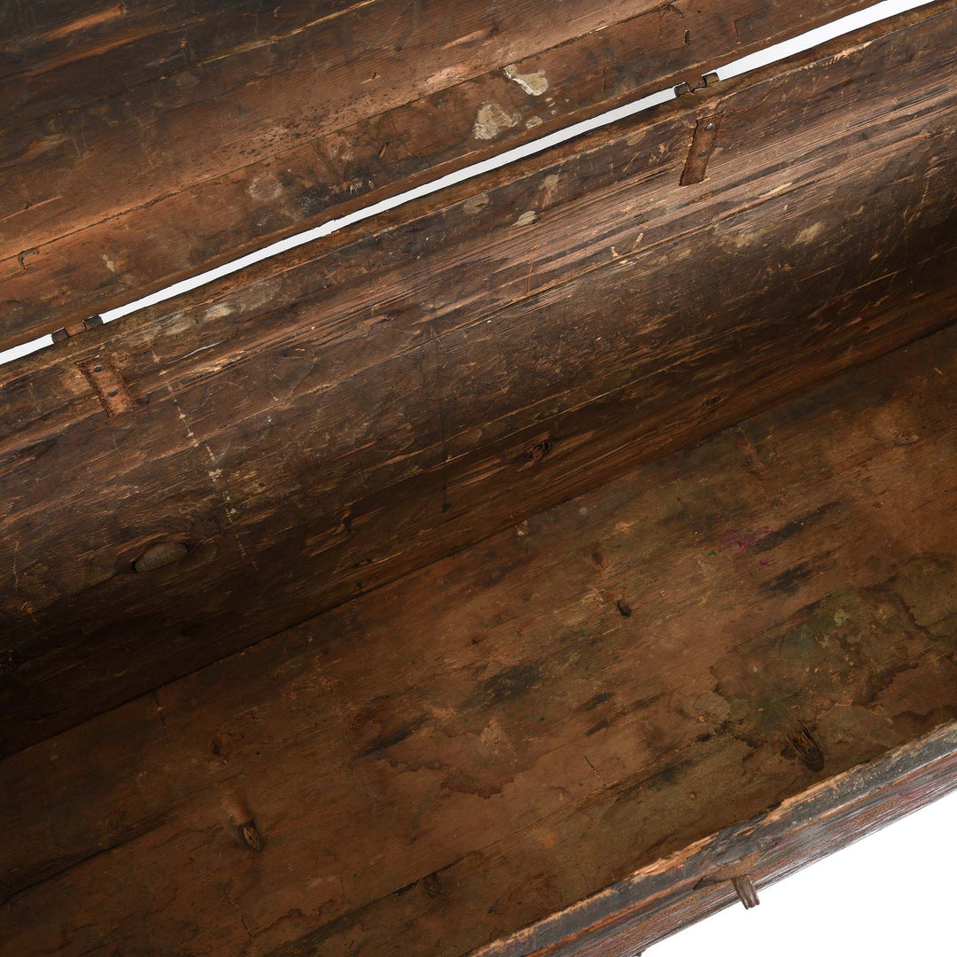 Interior Of Painted Tibetan 'Dragon' Storage Chest - 18thC | Indigo Antiques