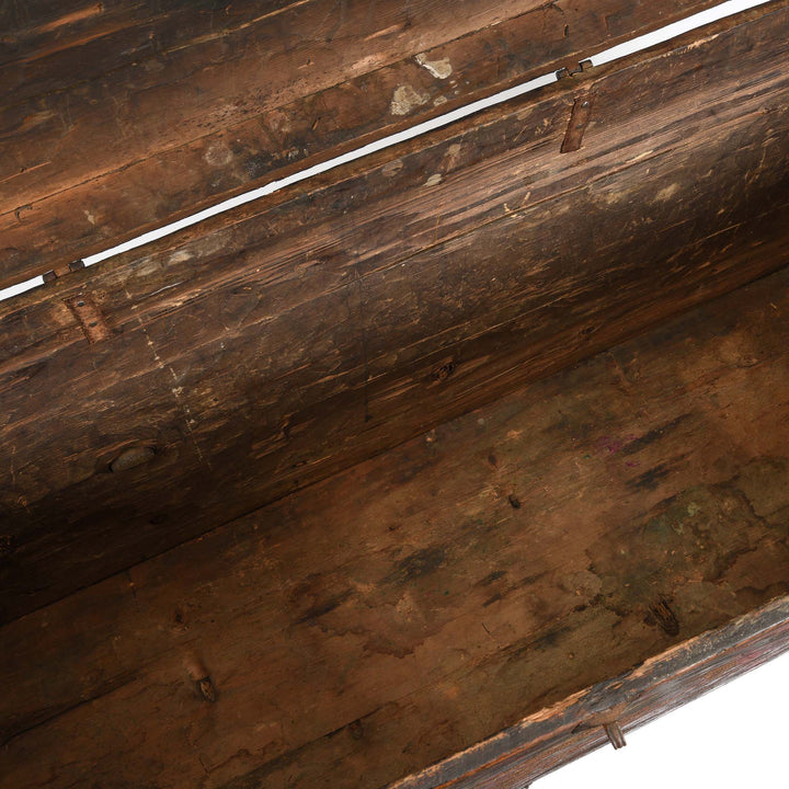 Interior Of Painted Tibetan 'Dragon' Storage Chest - 18thC | Indigo Antiques