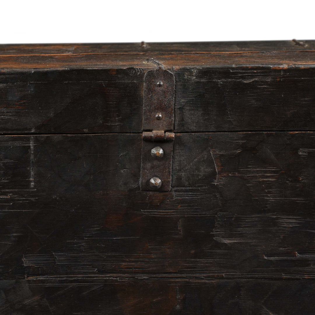 Hinge Detail From Painted Tibetan 'Dragon' Storage Chest - 18thC | Indigo Antiques